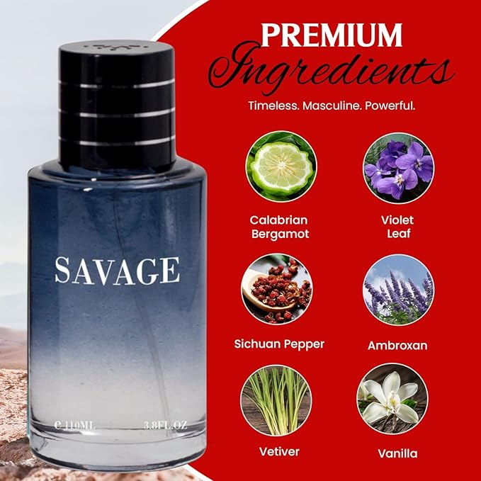 Savage and Valentine Milano Cologne for Men - Eau De Parfum Natural Spray, 3.4 Fl Oz Each, Pack of 3 Combo Set