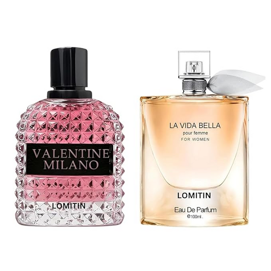 Valentine Milano (EDP) & La Vida Bella Perfume for Women (EDT) - 3.4oz/100ml, Long Lasting Scents Women's Parfum, Fragrance for Women (Pack of 2)