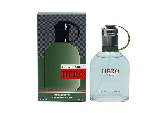 Hero Green Cologne for Men 3.4oz/100ml eau de toilette, Fragrance for Men